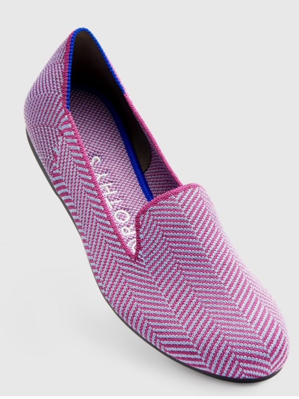 Rothy’s Amethyst Metallic Herringbone Loafer size 9.5